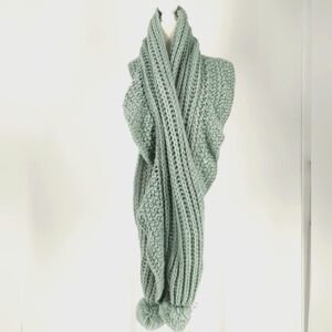 Charter Club Boa Knit Pom Scarf One Size